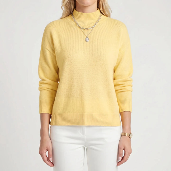 VeloriaRelaxed Mock-Neck Knitted Jumper