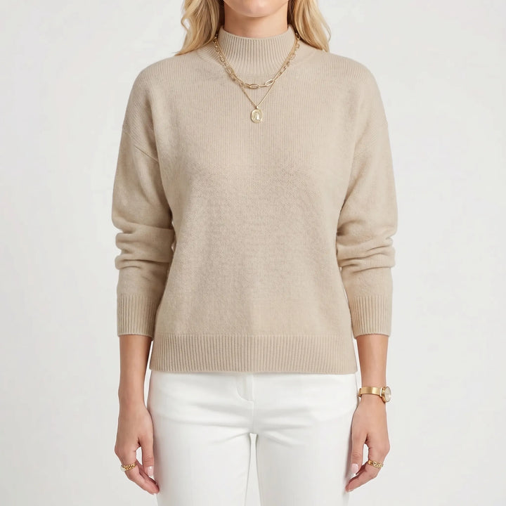 VeloriaRelaxed Mock-Neck Knitted Jumper