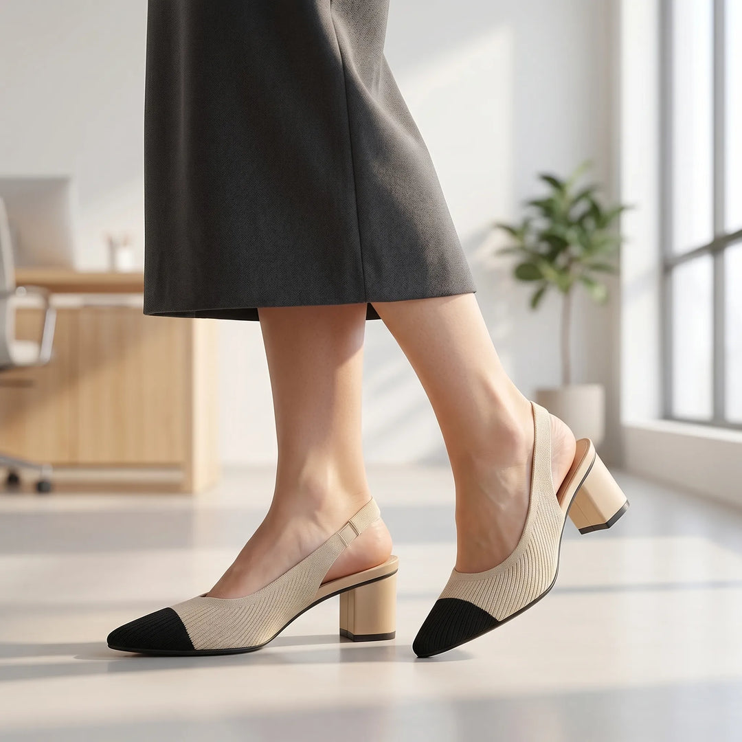 VeltrenaPointed Toe Slingback Block Heel
