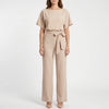 Wijd-Pijpen Korte-Mouwen Jumpsuit