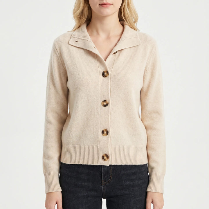 VelwarmeButton-Front Knitted Women's Cardigan