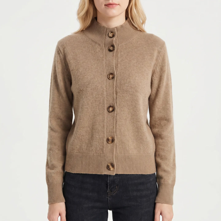 VelwarmeButton-Front Knitted Women's Cardigan