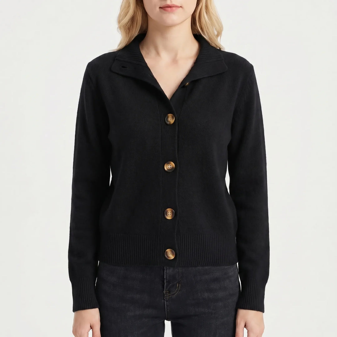 VelwarmeButton-Front Knitted Women's Cardigan