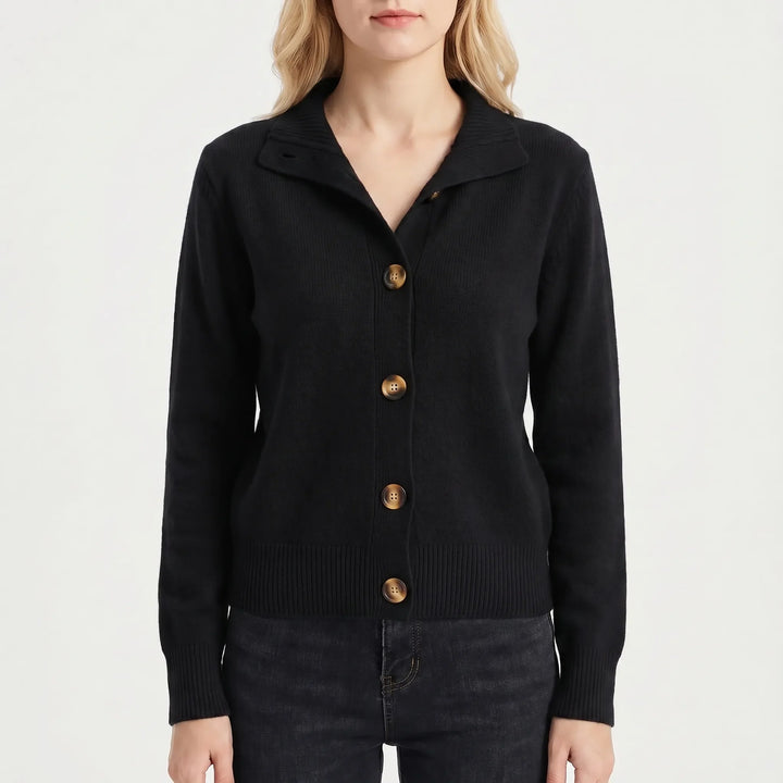 VelwarmeButton-Front Knitted Women's Cardigan