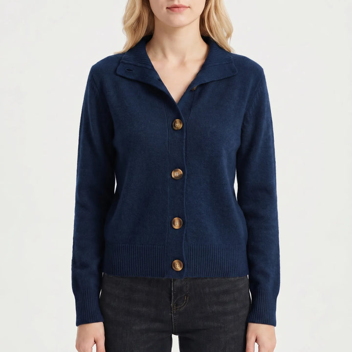 VelwarmeButton-Front Knitted Women's Cardigan