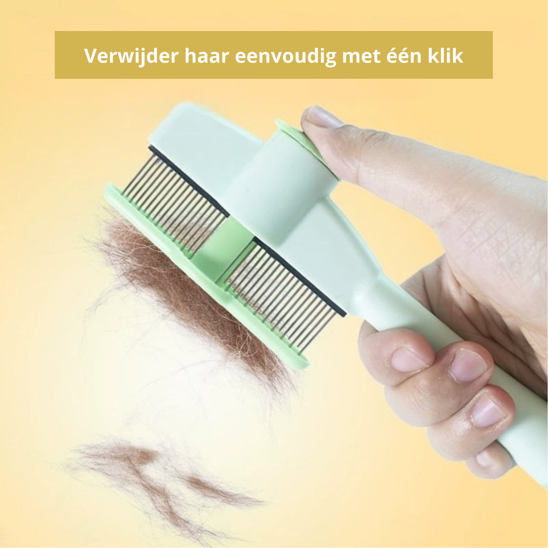 Zelfreinigende verzorgingskam voor honden en katten