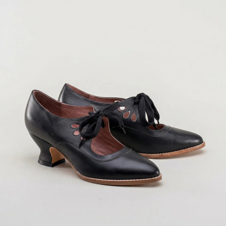 Vintage-geïnspireerde veterschoen met hak - Virginia