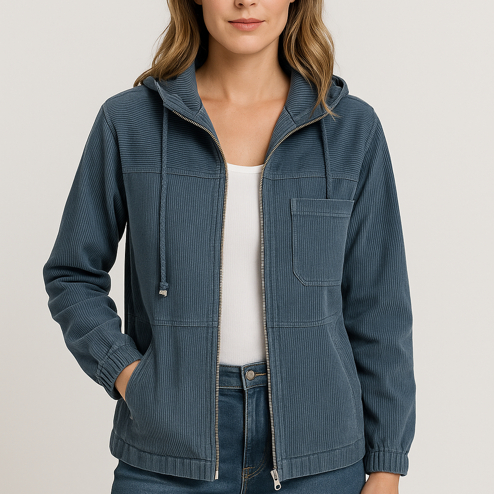 Virella – Casual Damesjas met Capuchon en Ritssluiting - SkinzLine