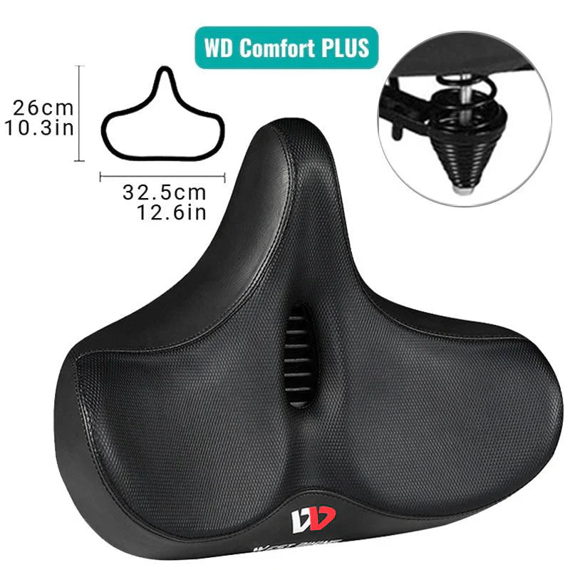 Comfortabele fietszadel met extra brede zit