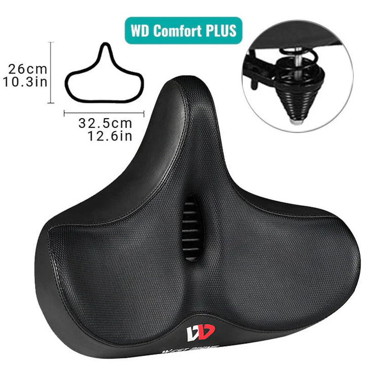 Comfortabele fietszadel met extra brede zit