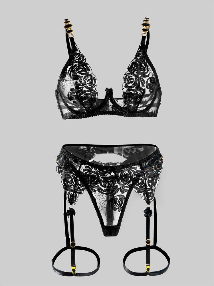 
                  
                    Zwarte sexy push-up lingerieset met kant
                  
                