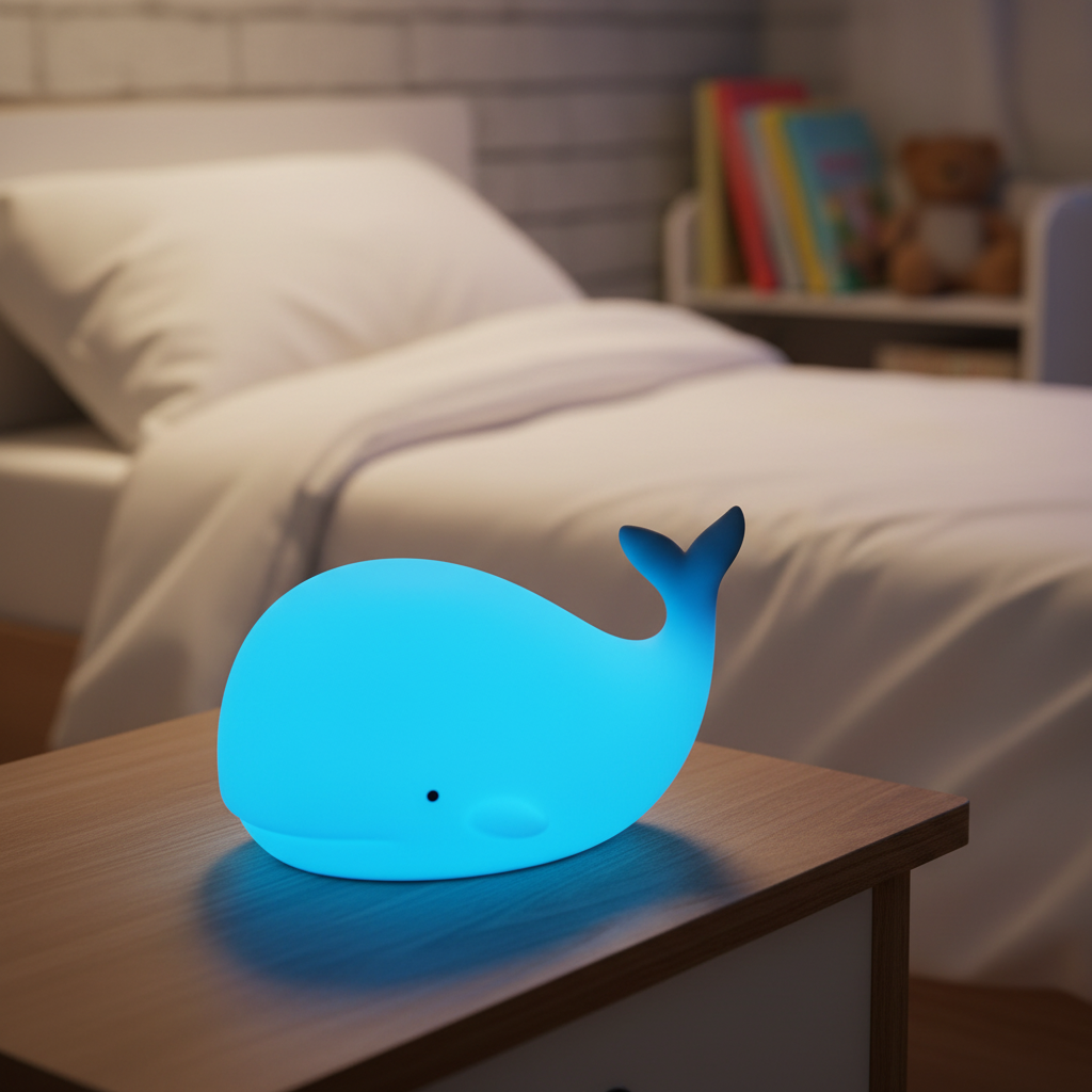 Zacht siliconen nachtlampje – GlowWhale