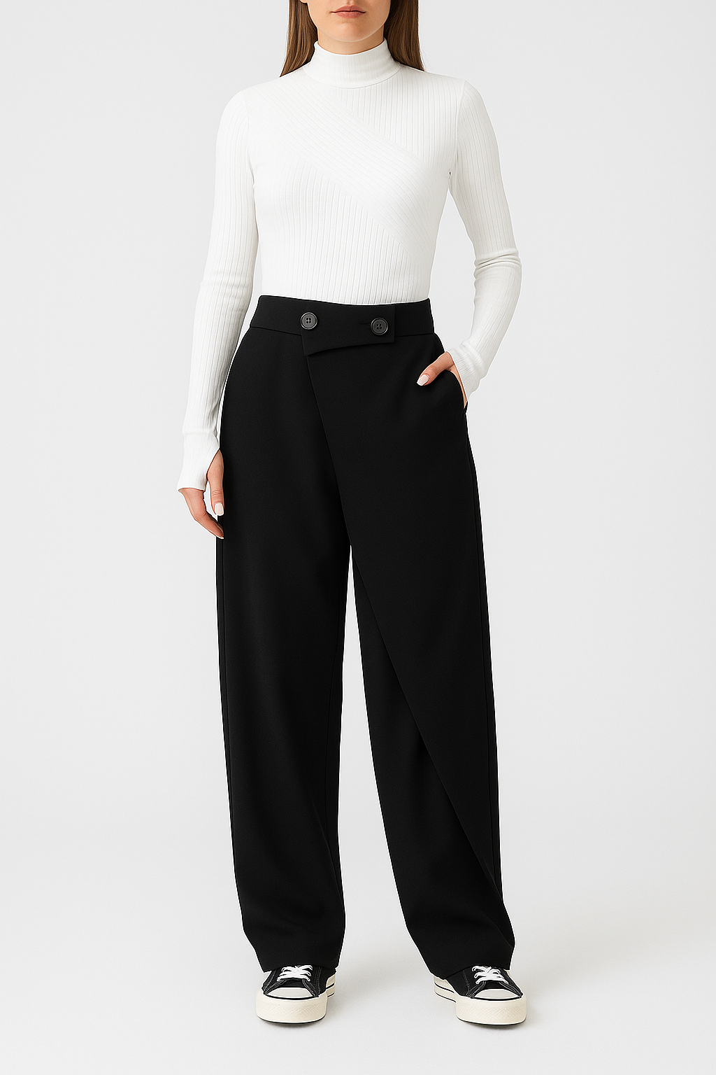 Wikoria – Broek met Wijd Wikkeldetail - SkinzLine