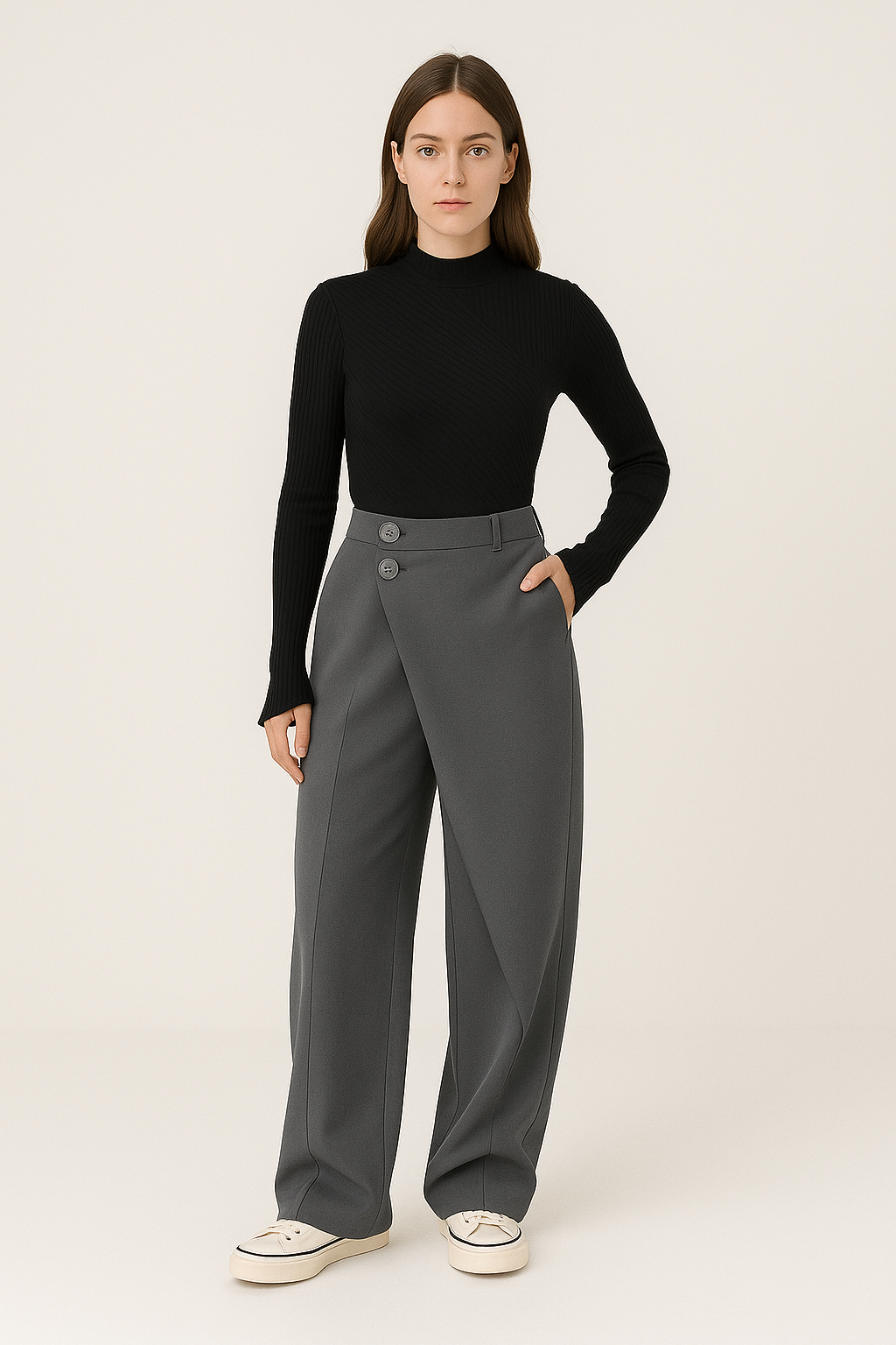 Wikoria – Broek met Wijd Wikkeldetail - SkinzLine