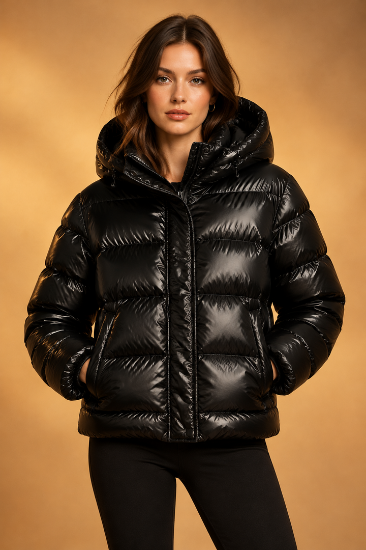 Dames winterjas met vaste capuchon