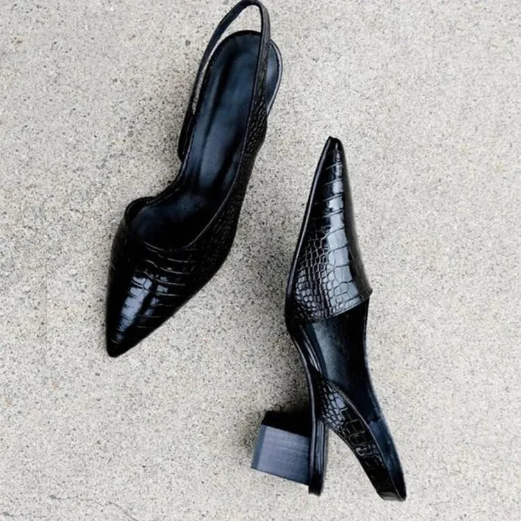 Ergonomische Bruine Pumps - Croco
