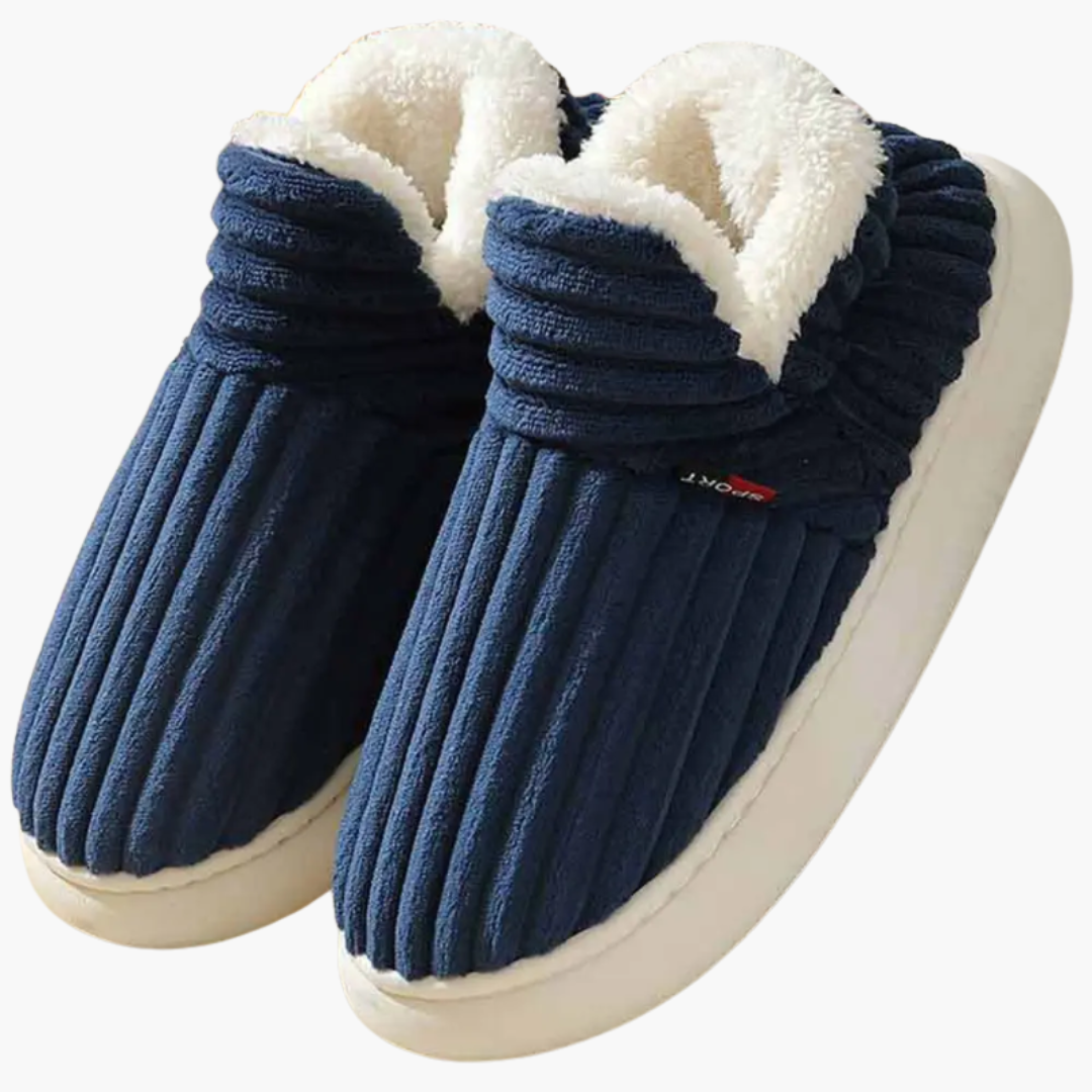 Dames Pluche Slippers – Geribbelde Binnen Schoenen
