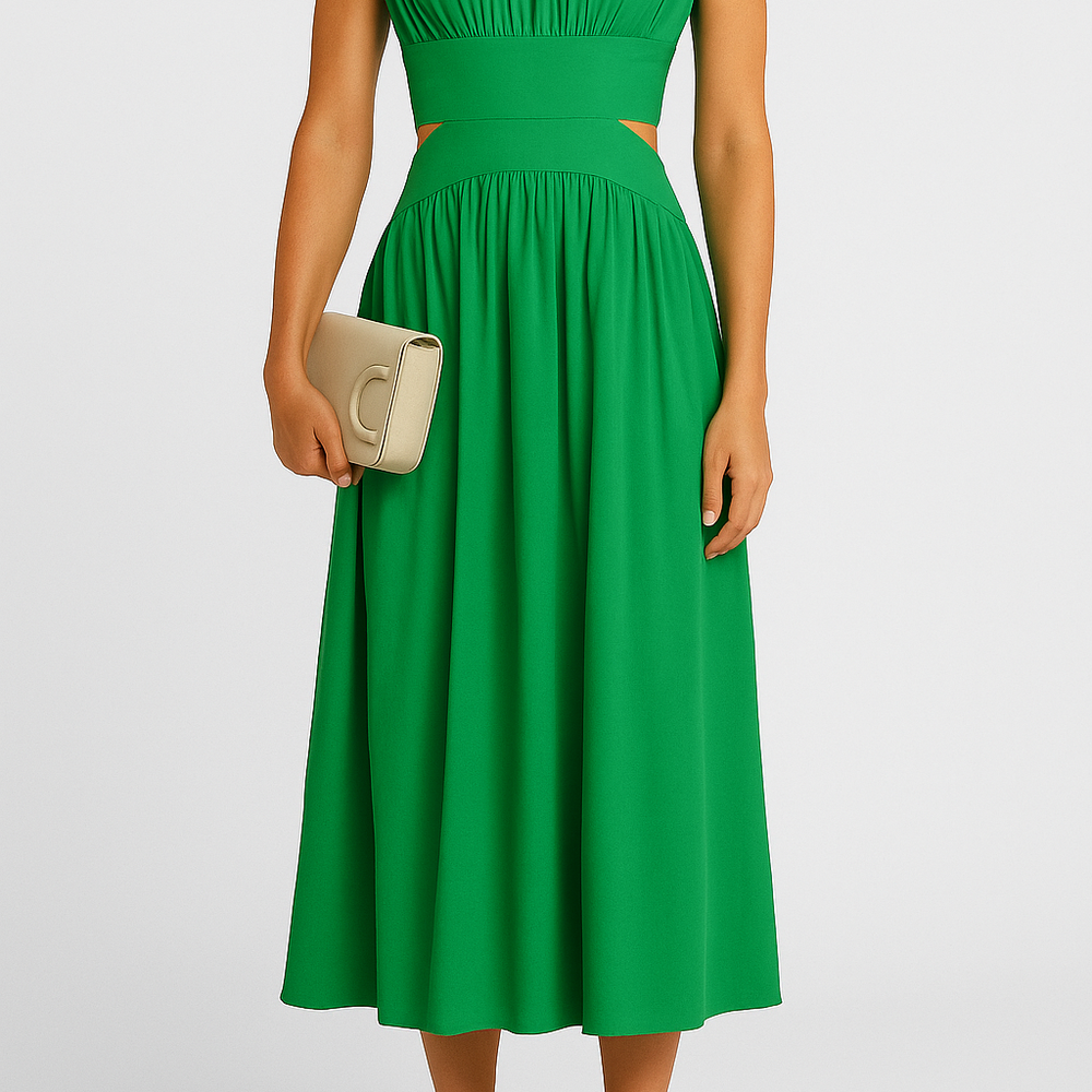 
                  
                    Yveline – Zomerjurk met Opengewerkte Rug en Elegante Snit - SkinzLine
                  
                