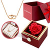 Cadeauset met Echte Roos & Dubbele Hart Halsketting