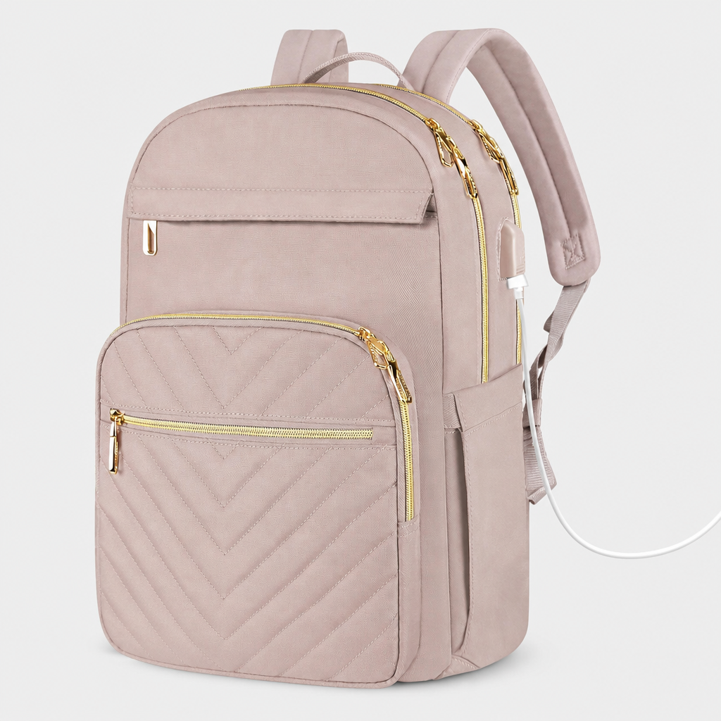 Stijlvolle Tech Rugzak voor Dames – USB & 15.6" – Carriro