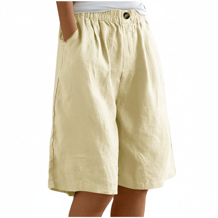 Women's Cotton And Linen Cropped Loose High Waist Shorts
