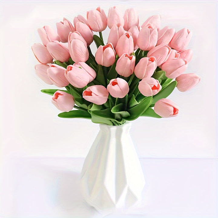 Set van 15 Realistische Kunsttulpen – Perfect voor Bruiloften, Feesten en Woondecoratie