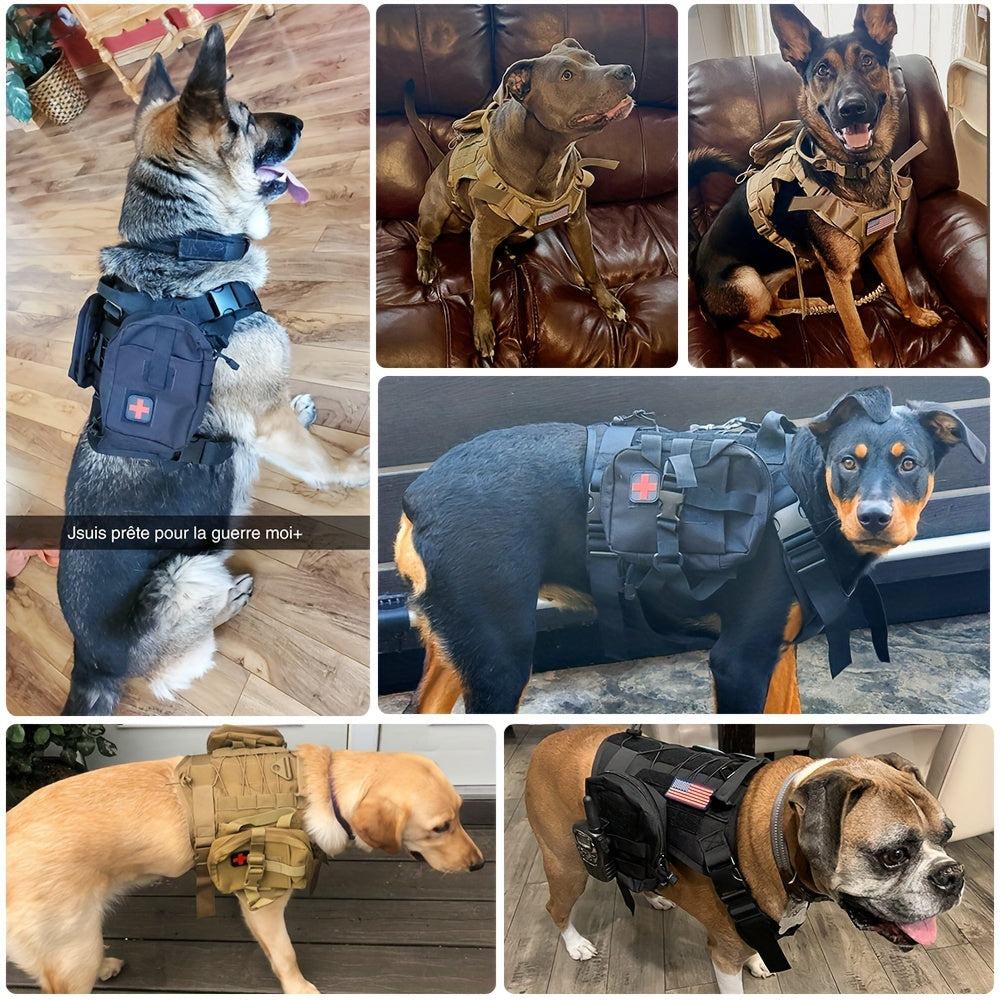 Tactisch Harnas voor Honden met Zakken – Duurzaam Nylon Harnas voor Training en Avonturen