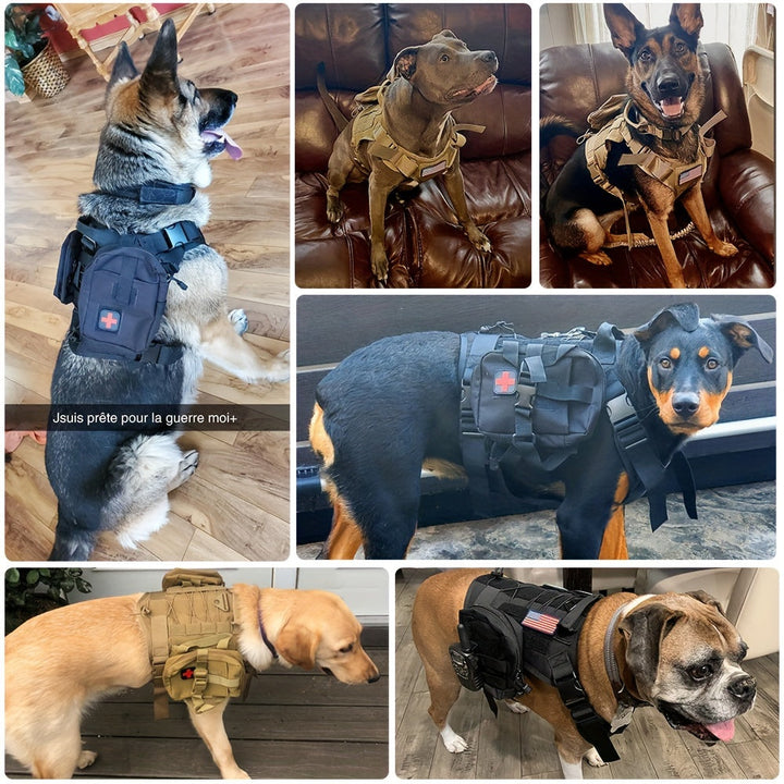 Tactisch Harnas voor Honden met Zakken – Duurzaam Nylon Harnas voor Training en Avonturen