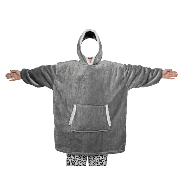 Deken hoodie van flanel met capuchon en zak – one size