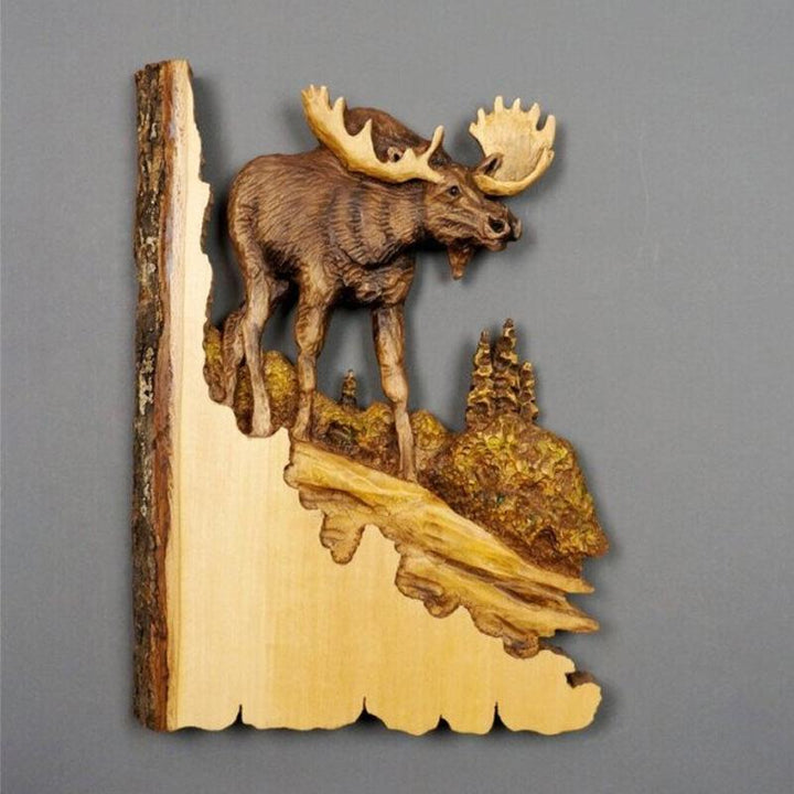 Handgesneden Houten Wanddecoratie in Diervorm