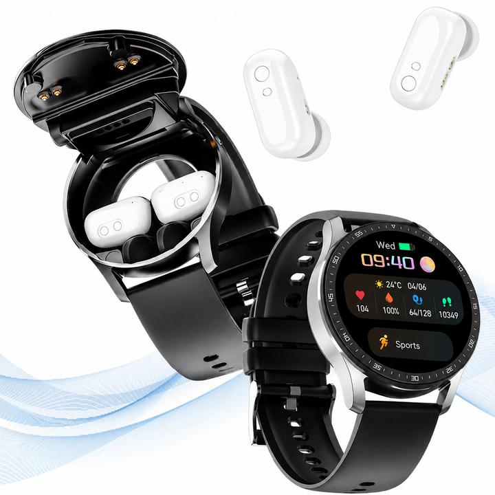 PrestigeTrack EchoWrist | Smartwatch met Bluetooth-oordopjes voor Fitness- en Gezondheidsmonitoring