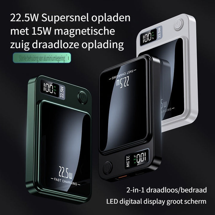 Magnetische Powerbank – Ultradun met Supersnel Draadloos Opladen