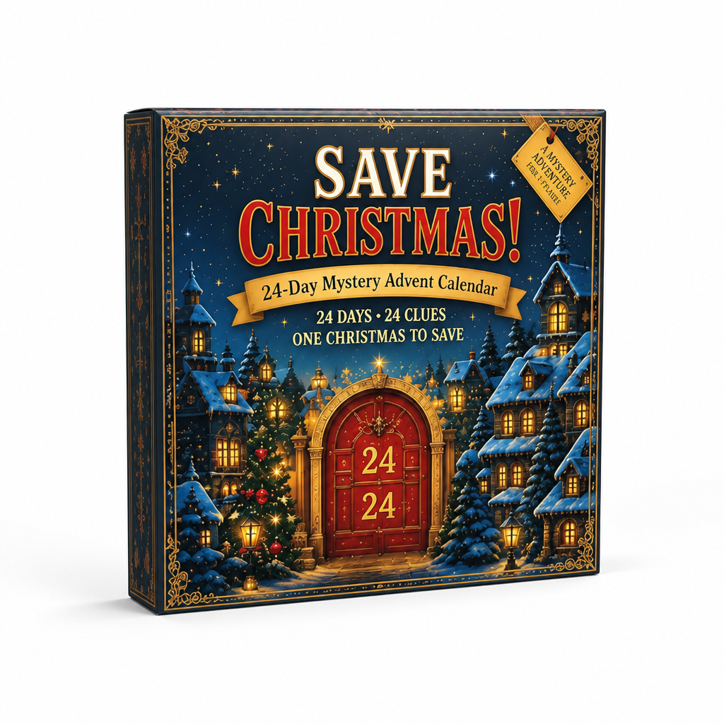 24-daagse escaperoom-puzzel-adventskalender met 6 geheime thema's
