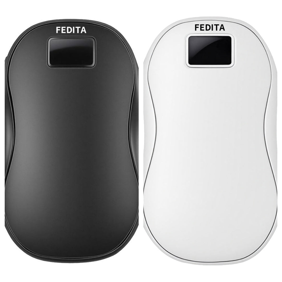 Oplaadbare handwarmer met digitaal display, aan twee kanten warm