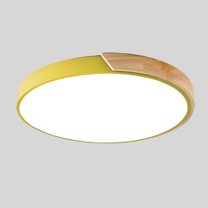 Ronde Nordic Macaron Plafondlamp van Hout