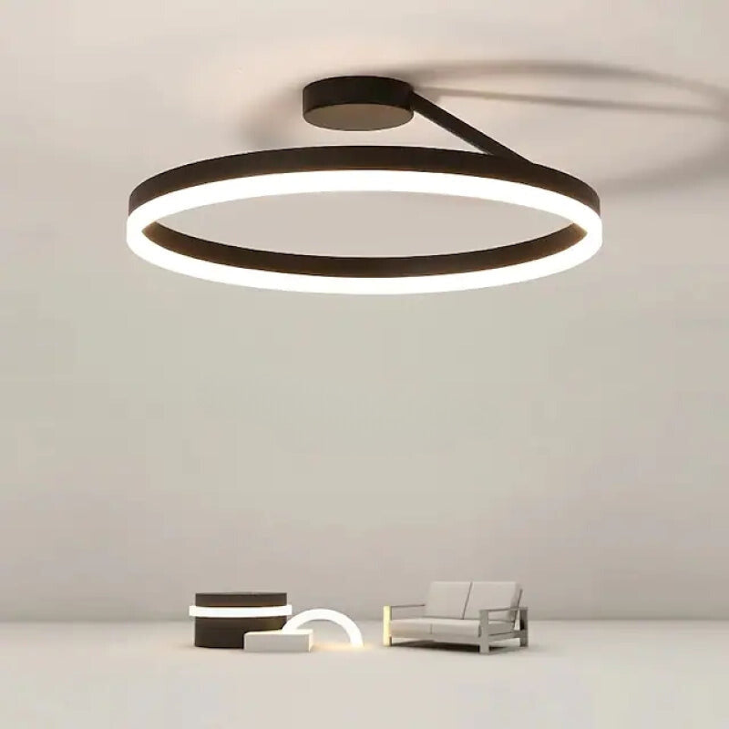 Arisha Ronde plafondlamp Modern LED Zwart/Wit Woonkamer Gang Metaal