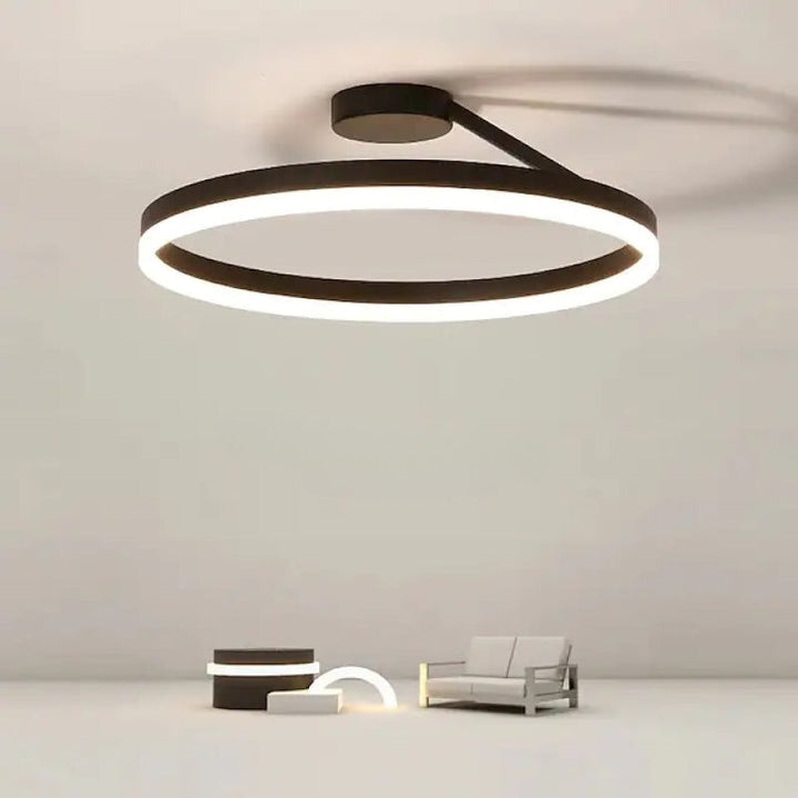Arisha Ronde plafondlamp Modern LED Zwart/Wit Woonkamer Gang Metaal