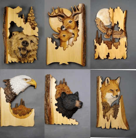 Handgesneden Houten Wanddecoratie in Diervorm