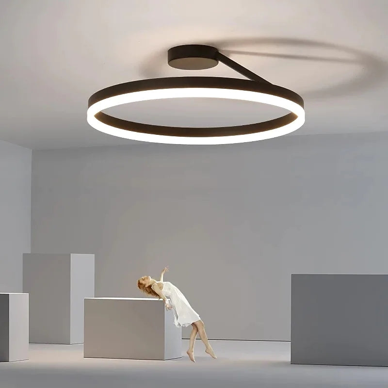 Arisha Ronde plafondlamp Modern LED Zwart/Wit Woonkamer Gang Metaal