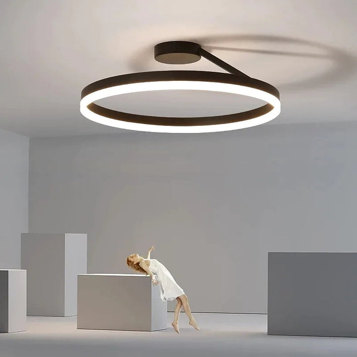 Arisha Ronde plafondlamp Modern LED Zwart/Wit Woonkamer Gang Metaal