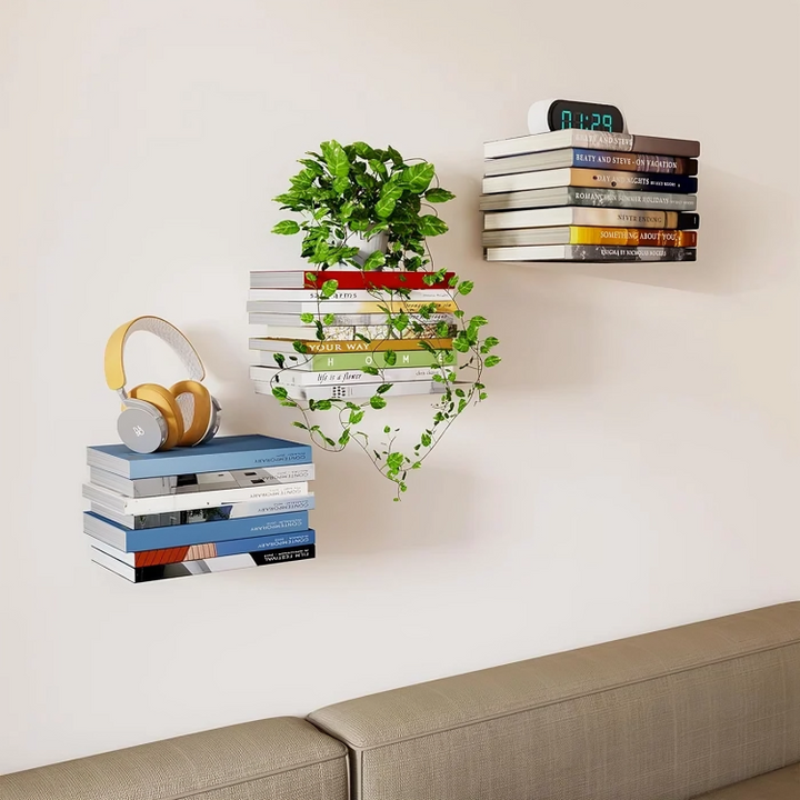 Onzichtbaar boekenplankje - verborgen, zwevende wandhouder