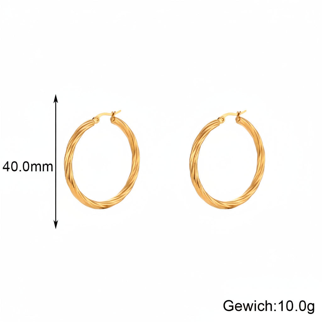 Fashionable Simple And Luxe Stainless Steel C-Shaped Earrings For Women