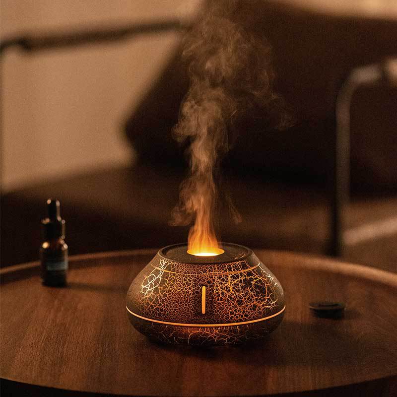 Vlam aroma diffuser met kleurlicht, 130 ml en 8 uur werking