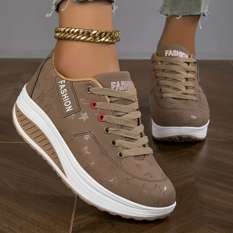 Dames casual sneakers veterschoenen