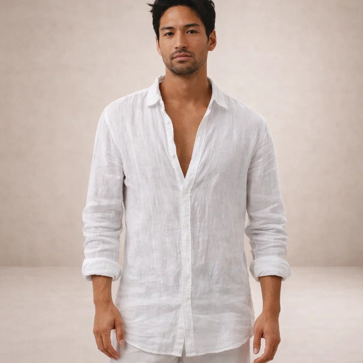 Casual herenoverhemd van linnen met knoopsluiting, regular fit