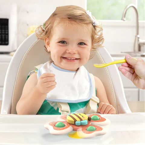 PurePlay Montessori Spinner Speelgoed | Sensorisch Speelgoed met Zuignap voor Baby's – Ideaal voor Tafels, Ramen en Kinderstoelen