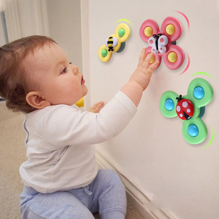 PurePlay Montessori Spinner Speelgoed | Sensorisch Speelgoed met Zuignap voor Baby's – Ideaal voor Tafels, Ramen en Kinderstoelen