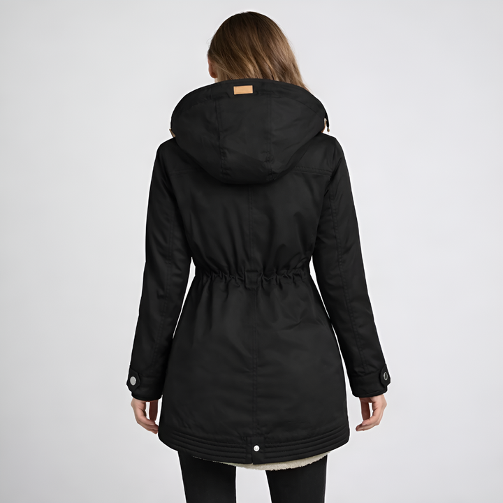 Dames Parka met Gevoerde Capuchon en Koord in de Taille