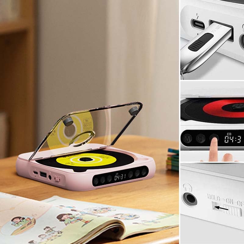 Draagbare bluetooth-cd-speler met hifi-geluid – 4 kleuren