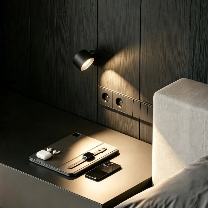 Draadloze wandlamp op batterijen, oplaadbaar, LED, magnetisch, verstelbaar